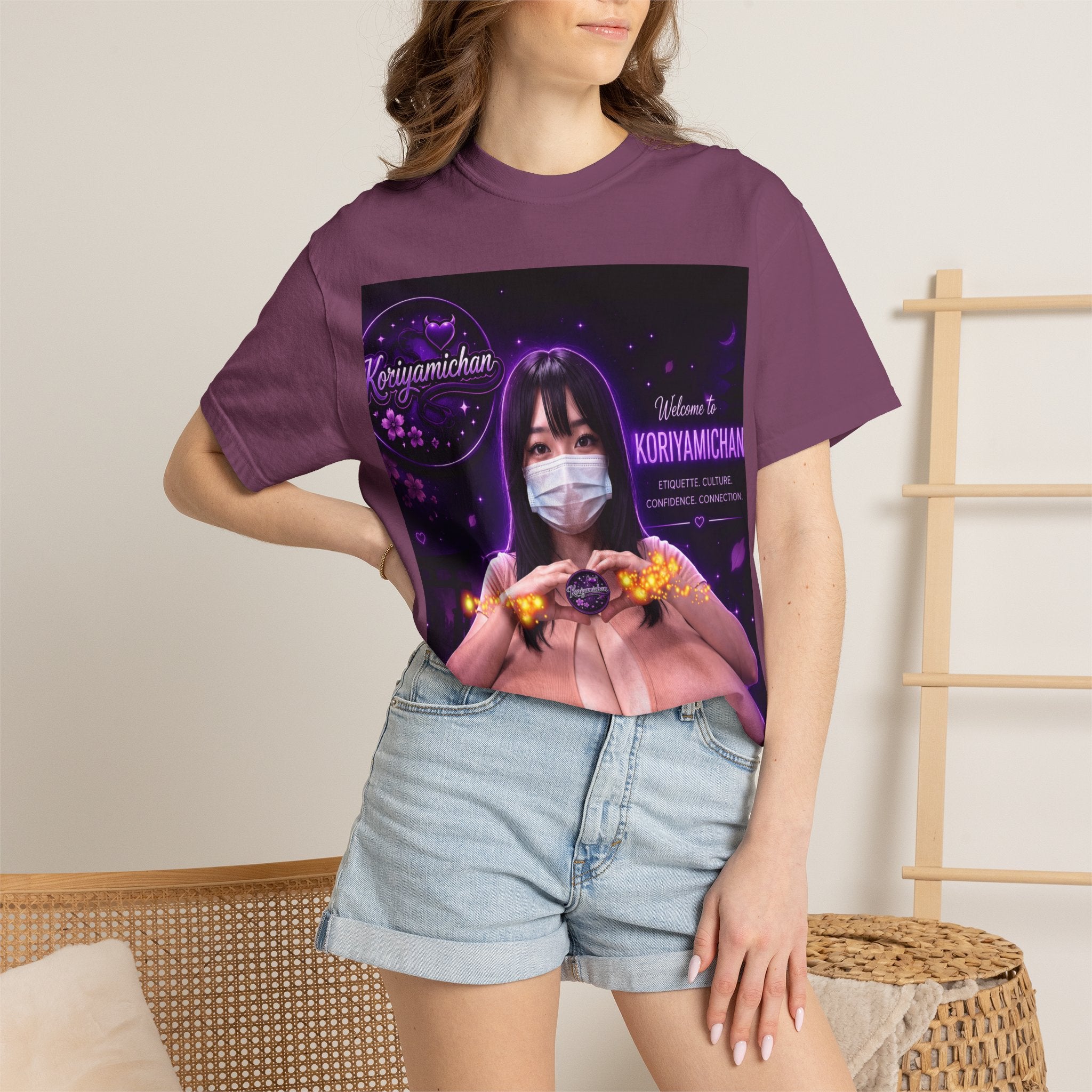 Graphic T-Shirt — Kori with a Heart Gesture