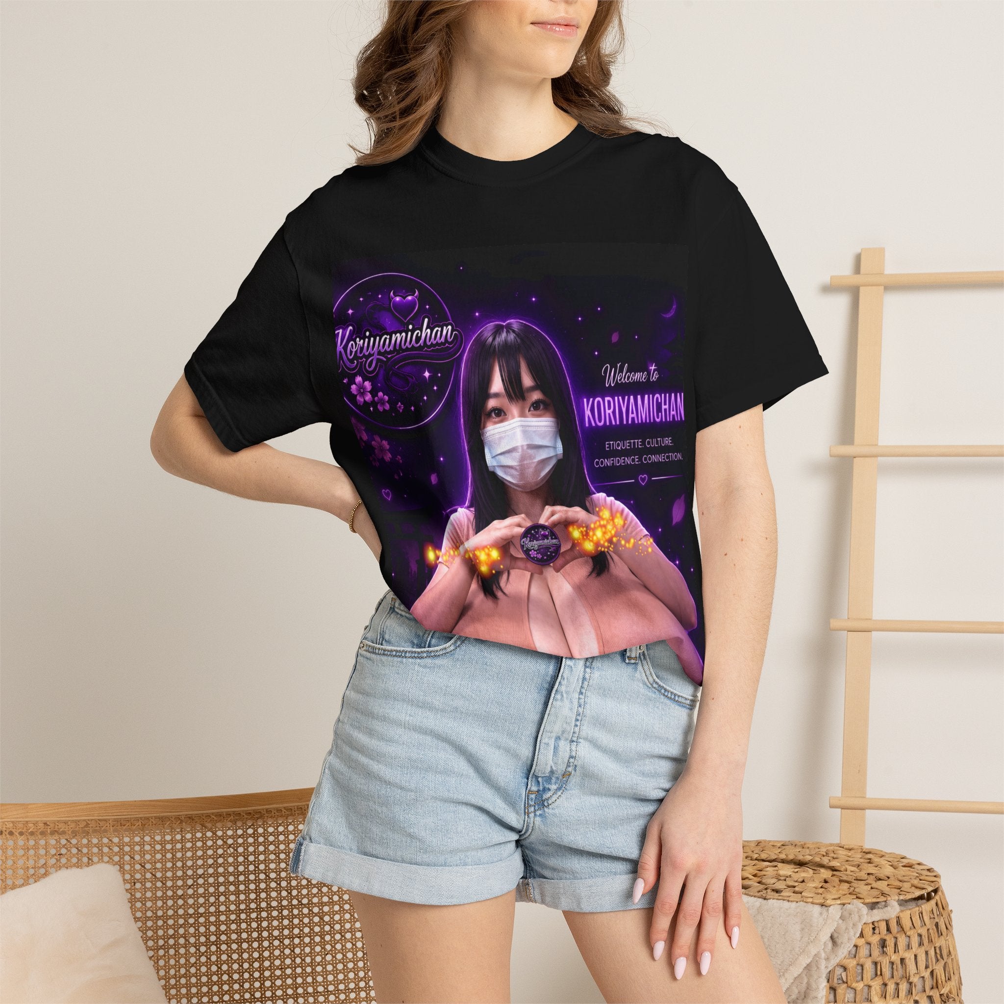 Graphic T-Shirt — Kori with a Heart Gesture